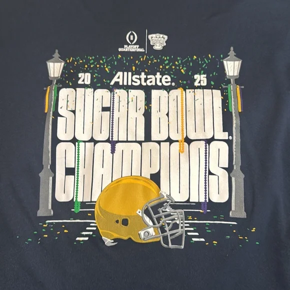 Allstate Sugar Bowl Champions T-Shirt Notre Dame Large - Picture 2 of 4